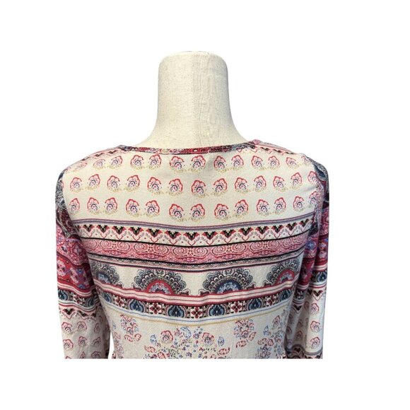 One World Dress Paisley/Floral Print Hi-Low Hem Bell Cuff Boho‎ Romantic Size S - Picture 4 of 16